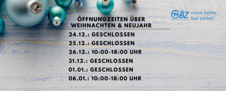 Unsere Öffnungszeiten über die Feiertage