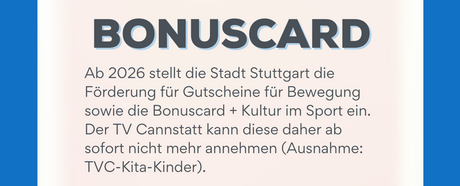 Wegfall der Gutscheine für Bewegung und Bonuscard-Abrechnung