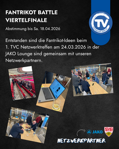Netzwerkpartner des TV Cannstatt entwickeln beim TVC Netzwerktreffen in der JAKO Lounge Ideen für das Fantrikot